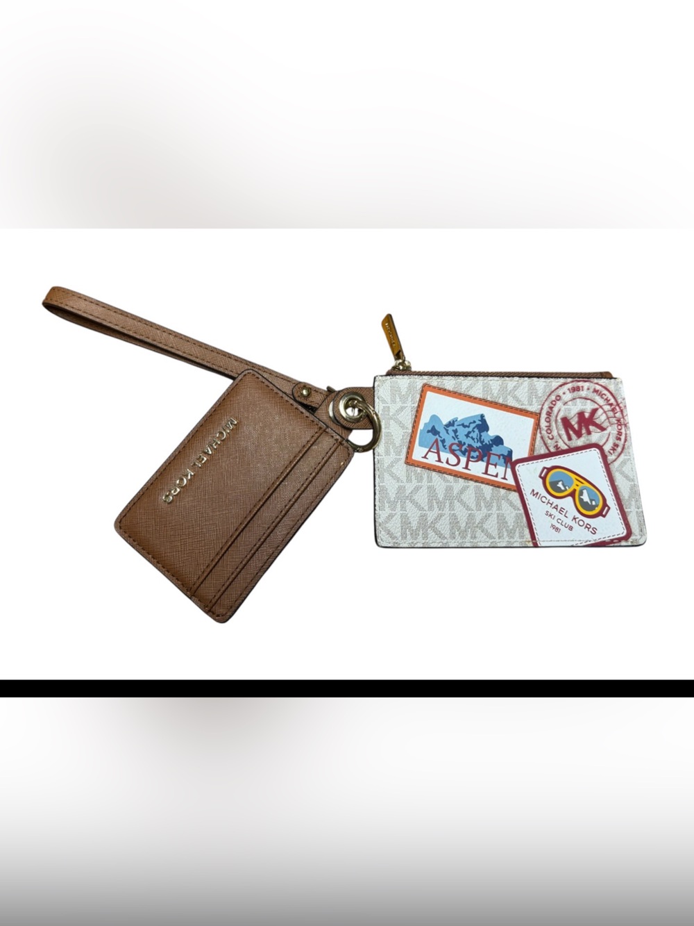 Like new! Michael Kors Aspen Ski Club Card Case Duo Wristlet